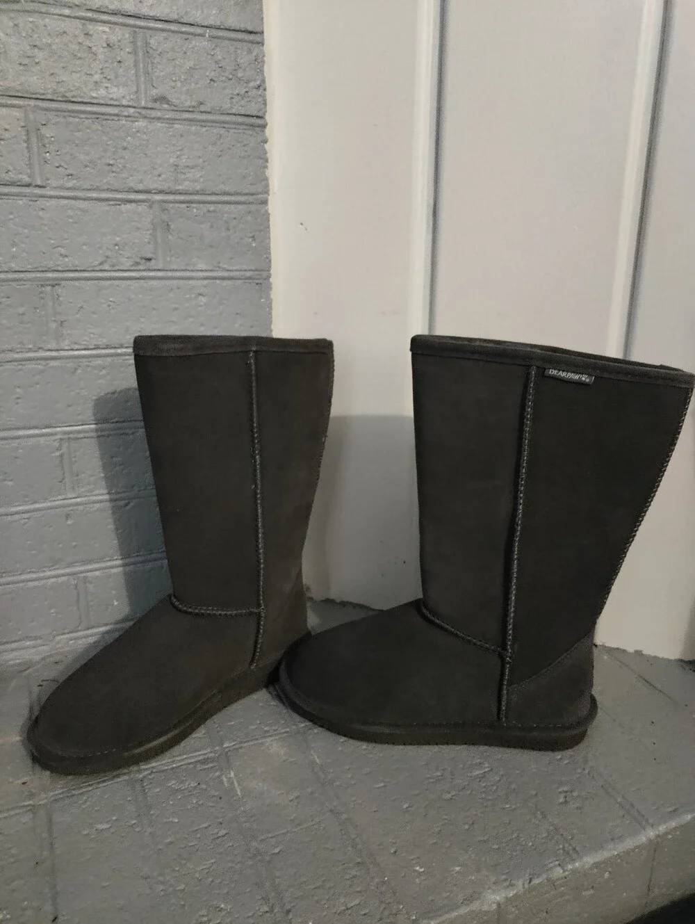 BEARPAW Elle Tall Women's Suede Winter Boots Charcoal Gray Size 8 NWT